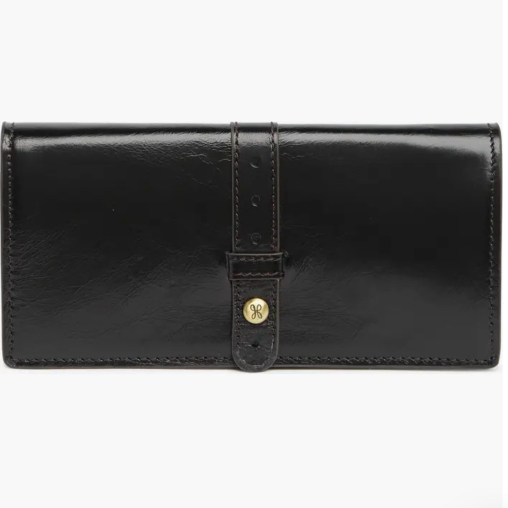 HOBO Black Leather Snap Wallet